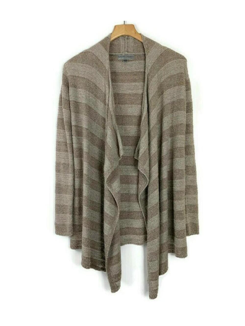 Barefoot Dreams Bamboo  Cardigan Chic Striped Calypso Wrap Sweater S/M lagenlook